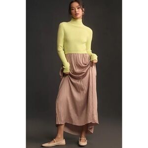 Anthropologie The Thea Twofer Sweater Dress Neutral Combo